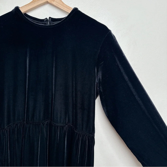 Vintage Talbots Womens Size M Mock Neck Long Sleeve Elastic Waist Velvet Dress - Picture 6 of 15